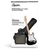 Squier Sonic Stratocaster Black Frontman 10G Amfi Elektro Gitar Seti - 1