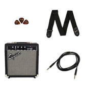 Squier Sonic Stratocaster Black Frontman 10G Amfi Elektro Gitar Seti - 4