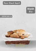 Hasır Ekmek Sepeti Dikdörtgen Çok Amaçlı Sepet Yılbaşı Sepeti Büyük Boy 28 cm - 1