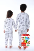 En Sevimli Figürler Özel Kalemi ile BOYANABİLİR Çocuk Pijama Takımı ( 12'li Kalem Seti Hediye ) thumbnail 3