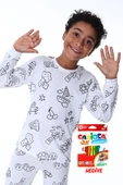 En Sevimli Figürler Özel Kalemi ile BOYANABİLİR Çocuk Pijama Takımı ( 12'li Kalem Seti Hediye ) thumbnail 5