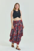 Beli Lastikli Drape Detaylı Büyük Beden Etek - 2