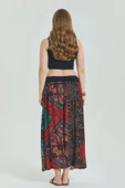 Beli Lastikli Drape Detaylı Büyük Beden Etek - 5