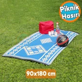 Hasır Halı Kilim Piknik Cami Park Plaj Bahçe Balkon Teras Kamp Outdoor Karavan Mat 90x180 cm Plastik - 1