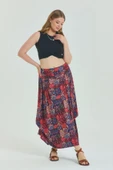 Beli Lastikli Drape Detaylı Büyük Beden Etek - 3