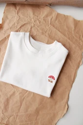 Mantar Nakışlı Oversize T-shirt - 10