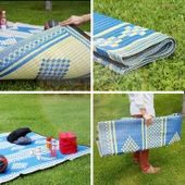 Hasır Halı Kilim Piknik Cami Park Plaj Bahçe Balkon Teras Kamp Outdoor Karavan 140 x 230 cm Plastik - 5