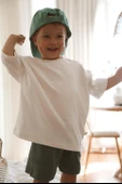 Beyaz Bisiklet Yaka Oversize T-shirt Bebek - Çocuk - 3