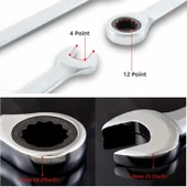 Cırcırlı Anahtar 10 mm Açık Ağızlı Düz ve Cırcır Kombine Anahtar 1 Adet Somun Sökme Sıkma - 3