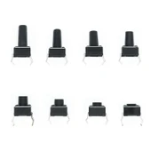 100 Parça Tact Switch Seti 6x6 Dip Kılıf 10 Farklı Boy Plastik Çantada - 5