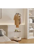 Metal Raflı Siyah Konfeksiyon Askısı Elbise Askılığı Sepetli askılık Tekerlekli 175*50 cm 10878CN - 4
