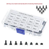 100 Parça Tact Switch Seti 6x6 Dip Kılıf 10 Farklı Boy Plastik Çantada - 1