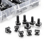 100 Parça Tact Switch Seti 6x6 Dip Kılıf 10 Farklı Boy Plastik Çantada - 3