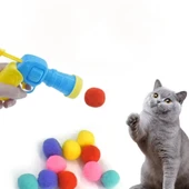 Peluş Top Fırlatıcı - Interaktif Kedi Oyuncağı - 4