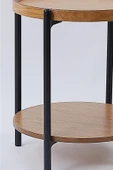 İkili Sehpa Seti – Orta Sehpa 80x42 cm & Yan Sehpa 48x59 cm, MDF Tabla, Siyah Metal Gövde - 4