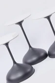 Zigon Sehpa Seti 3'lü – MDF Üst Tablalı, Koyu Gri Metal Gövde, Modern Yan Sehpa Takımı - 4