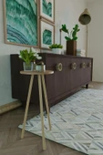 Ahşap Ayaklı Yuvarlak Yan Sehpa – Dekoratif Küçük Sehpa 34x74 cm - 7