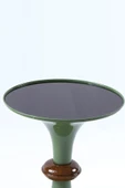 Cam Üstlü Yan Sehpa Zigon Sehpa, Modern Servis Sehpası Yeşil Metal Gövde - 3