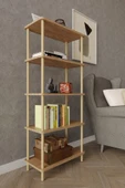 5 Katlı Çok Amaçlı Ahşap Raf Kitaplık – 30x60x135 cm – Açık Raflı Düzenleyici Sistem - 3