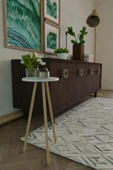 Ahşap Ayaklı Yuvarlak Yan Sehpa – Dekoratif Küçük Sehpa 34x74 cm - 3