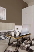 Ayarlanabilir Katlanabilir Laptop Sehpası – Mermer Desenli, Portatif Yatak Üstü Çalışma Masası - 7
