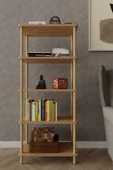 5 Katlı Çok Amaçlı Ahşap Raf Kitaplık – 30x60x135 cm – Açık Raflı Düzenleyici Sistem - 1