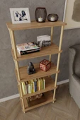 5 Katlı Çok Amaçlı Ahşap Raf Kitaplık – 30x60x135 cm – Açık Raflı Düzenleyici Sistem - 4