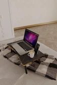 Ayarlanabilir Katlanabilir Laptop Sehpası – Mermer Desenli, Portatif Yatak Üstü Çalışma Masası - 8