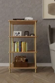 4 Katlı Ahşap Açık Raf Kitaplık – 30x50x104 cm – Çok Amaçlı Dekoratif Raf Ünitesi - 3