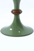 Cam Üstlü Yan Sehpa Zigon Sehpa, Modern Servis Sehpası Yeşil Metal Gövde - 2