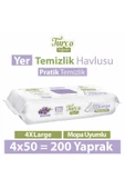 Turco Doğadan Yer Temizlik Havlusu Lavanta 50 Yaprak x 4 adet (200 Yaprak) - 1