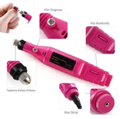 QASUL Manikür Pedikür Kalıcı Oje Ve Protez Tırnak Uygulamaları İçin Elektrikli Tırnak Törpüsü - 3