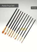 10’lu Set Pasta Hazırlama Fırçası Yağlı Boya Fırçası Sulu Boya Fırçası Yüz Boyası Fırça El İşi Fırça - 3