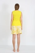 Kadın Kalın Askılı Cepli Şortlu Takım Sarı 3617 thumbnail 5