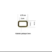 2 cm Kare Metal Halka, Çanta Sapı İçin Kare Halka 5 Adet - 5