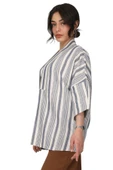 LeMontPiel Çizgili Kimono Ceket %100 Pamuk - 6