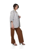 LeMontPiel Çizgili Kimono Ceket %100 Pamuk - 3