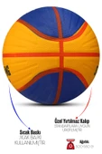 Telvesse Sarı Lacivert Basketbol Topu Grafiti Kauçuk Dayanıklı Deep Kanal Kabartmalı No:6 B66 thumbnail 3