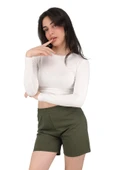 LeMontPiel Beli Lastikli Rahat Kesim Şort %100 Pamuk - 6