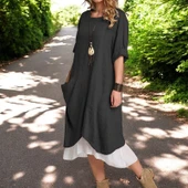 Yazlık Keten Kadın Elbise thumbnail 2