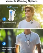 Boblov W4 2K Mini Vücut Kamerası, 360° Dönebilen Klipsli 128 GB Kamera - Beyaz - 5
