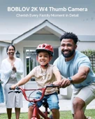 Boblov W4 2K Mini Vücut Kamerası, 360° Dönebilen Klipsli 128 GB Kamera - Beyaz - 2