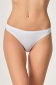Beyaz 2802 Yapıştırma Lazer Kesim String Külot - 1