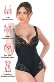 Siyah Mı 2947 Dantelli Agraflı Body Korse thumbnail 3
