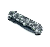 Kuru Kafa Desenli Kabze Flipper Mekanizma EDC Çakı - Siyah thumbnail 5