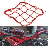 Motosiklet Kask Filesi – 6 Kanca | Kırmızı | 1 Metre Esneyebilir - 3