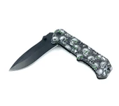Kuru Kafa Desenli Kabze Flipper Mekanizma EDC Çakı - Siyah thumbnail 4