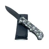 Kuru Kafa Desenli Kabze Flipper Mekanizma EDC Çakı - Siyah thumbnail 1