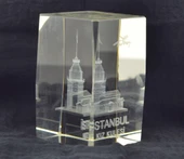 Dekoratif 3D Kristal Küp İstanbul Kız Kulesi (5cmx5cmx8cm) - 2