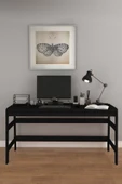 Woodesk  Bohem, Ahşap, Çalışma Masası Ve Köşe Kitaplık Takımı, Siyah Renk - 3